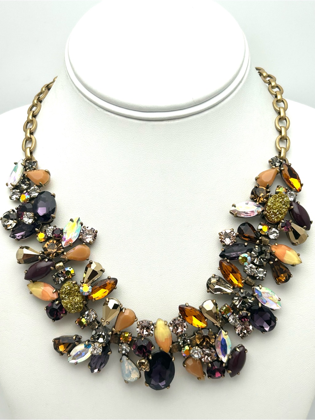 J. Crew Multi-Color Rhinestone Druzy Necklace